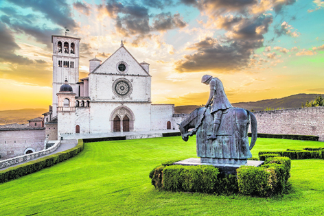 Assisi is home to the majestic Basilica of St Francis