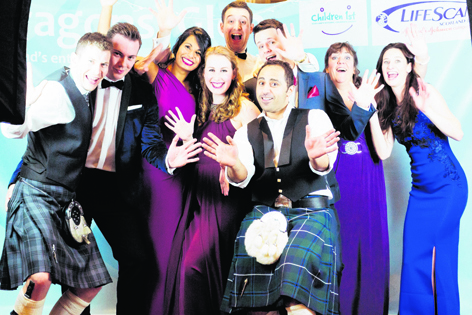 The Lifescan Scotland Dragons’ Glen team: Mike Roberts, Graeme Robb, Dee Dias, Rebecca Wilson, Alex Cooper, Gordon Macleay, Mo Karim, Gail Beveridge and Mairi Laverty