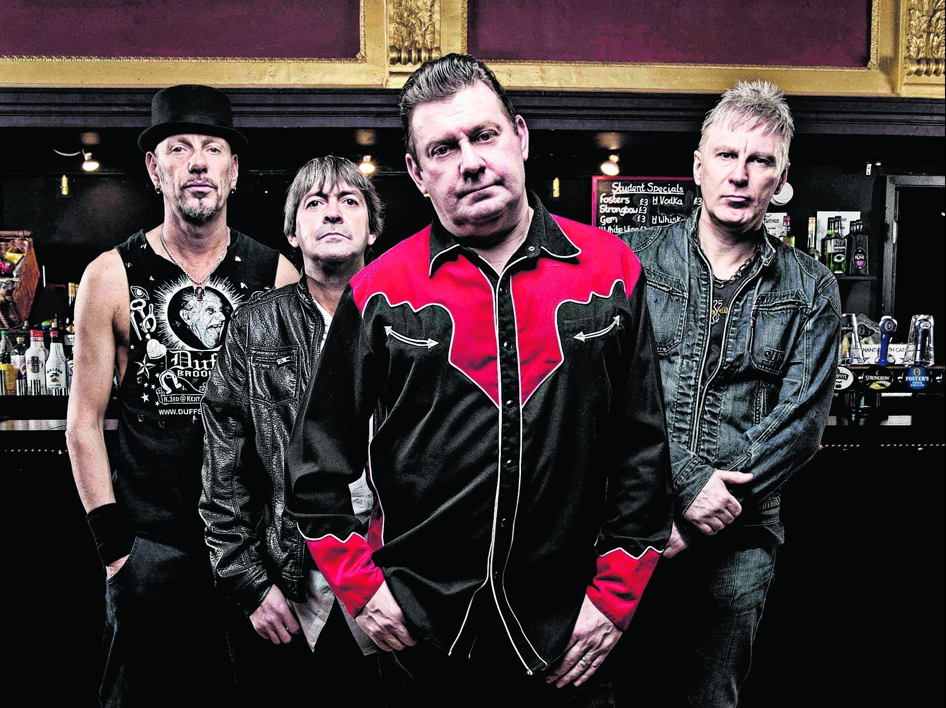 Jake Burns, front, with the rest of Stiff Little Fingers. PHOTO: Ashley Maile
