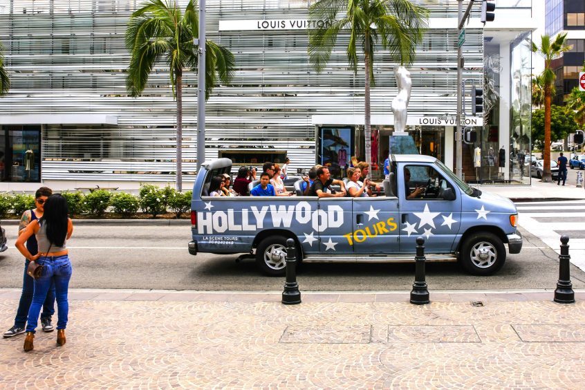 Hollywood Tours bus in Beverly Hills