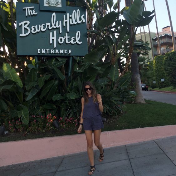Lisa outside The Beverly Hills Hotel