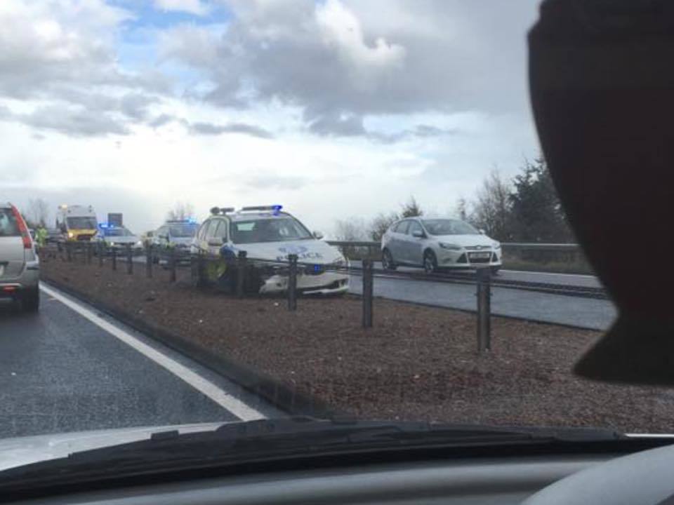 Picture submitted by reader showing the police car on the A9