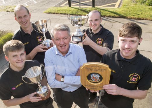 Michael Spence (plumber),Craig Paterson (plumber) , Douglas Gibb (apprentice mentor), Graeme Baird (electrician), Daniel Webster (joiner),
 and Aberdeen City Council Apprentice with their awards