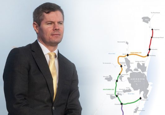 AWPR map and Transport Minister Derek Mackay