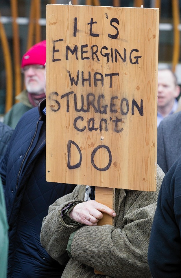 NFU Scotland holds a rally outside the Scottish Parliament,