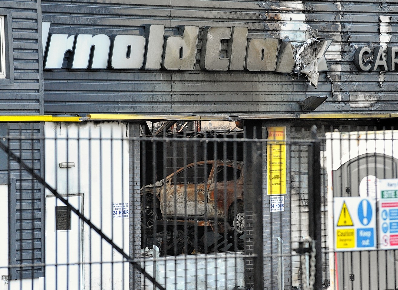 The fire-hit Arnold Clark Garage 