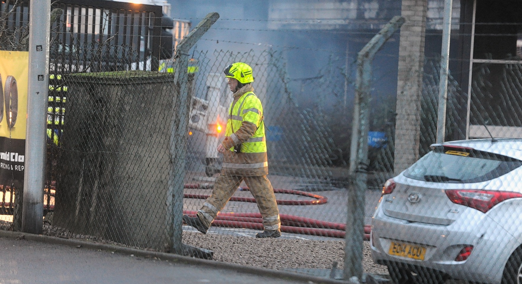 Fire crews at the scene of the blaze