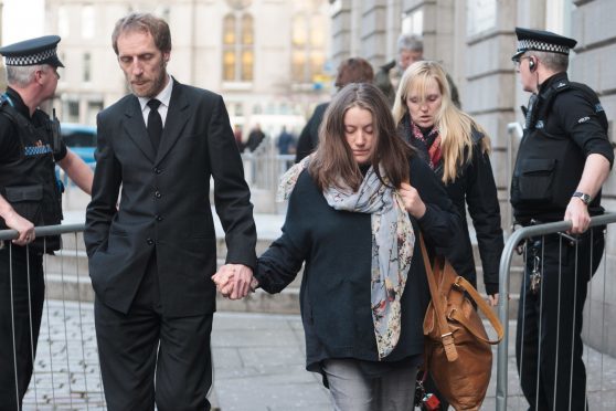 Bailey Gwynne's parents Kate Gwynne and John Henderson leaving court