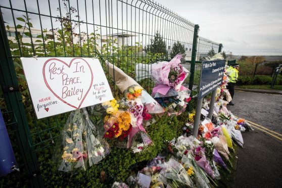 Floral tributes left in memory of Bailey Gwynne