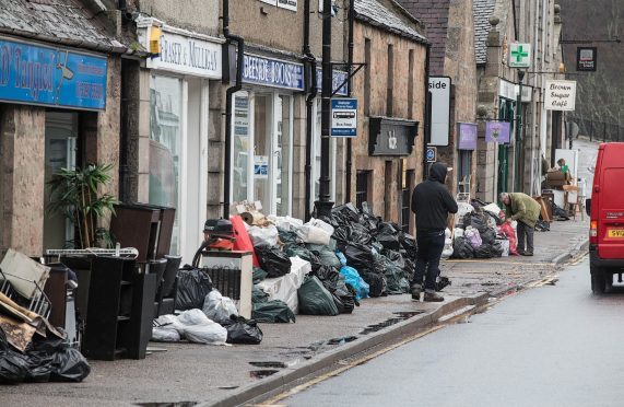 Ballater town centre was just one of a number of north-east areas hit by the floods