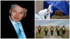 Police and forensic officers search for clues following Brian McKandie's death