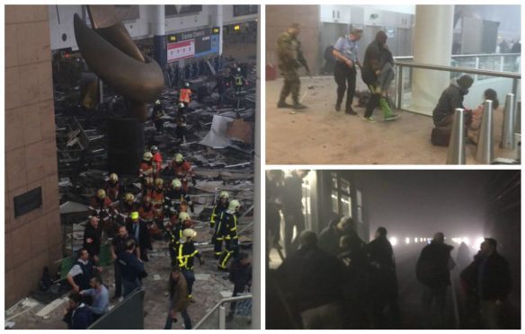 Montage of images from the Brussels attacks