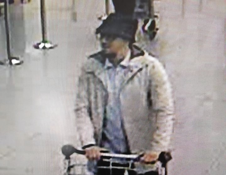 CCTV image issued by Belgian Federal Police of a man they want to trace in connection with the explosions at Brussels Airport.