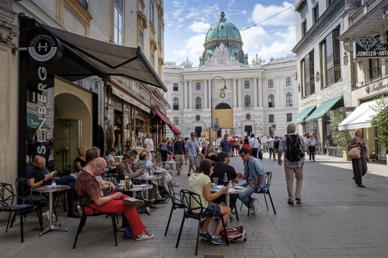 Cafe life in Vienna's town centre
