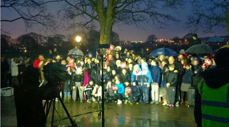 Hundreds of people braved the weather in Duthie Park to appear on the hit tv show.