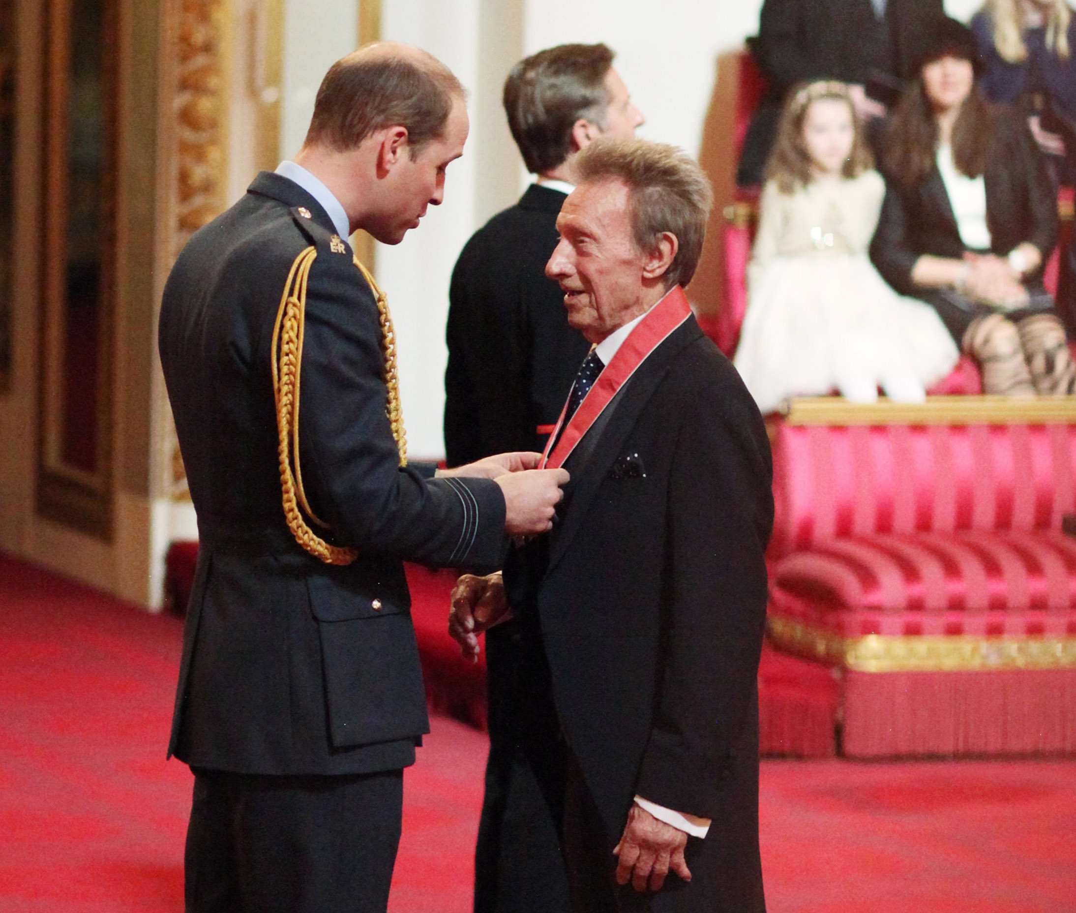 Former Scotland and Manchester United football great Denis Law is made a Commander of the Order of the British Empire (CBE) by the Duke of Cambridge at an Investiture ceremony in Buckingham Palace, London. PRESS ASSOCIATION Photo. Picture date: Friday March 11, 2016. Photo credit should read: Yui Mok/PA Wire