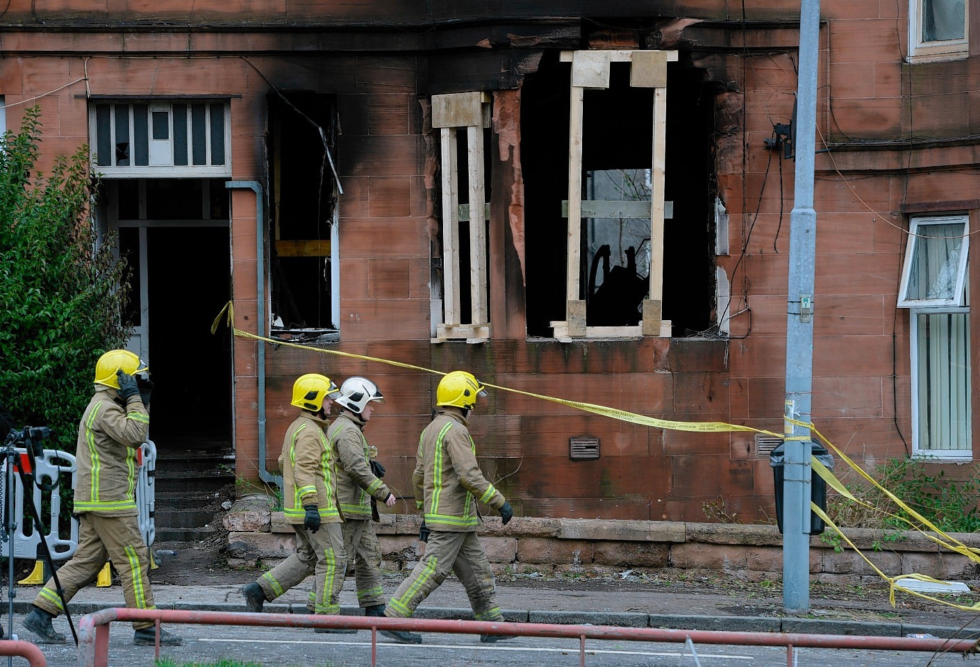 Fire crews at the scene of the blaze