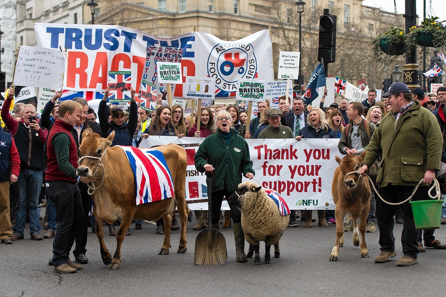 More than 1,000 farmers attended a march in London