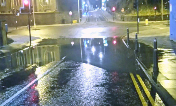 Street flooded with sewage