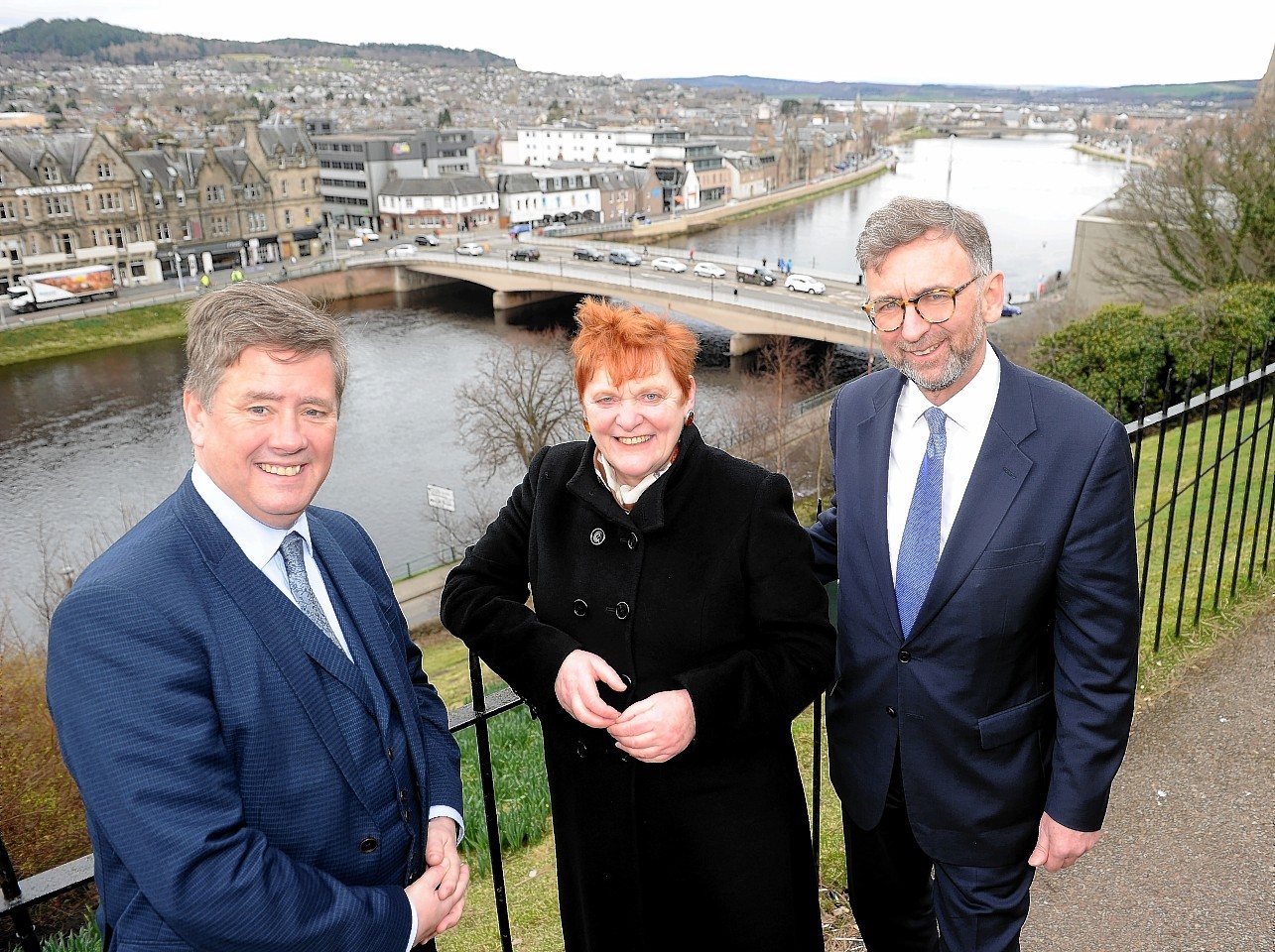 Keith Brown, Margaret Davidson and Lord Dunlop following the signing of the historic Inverness City Deal in 2016. Picture by Sandy McCook.