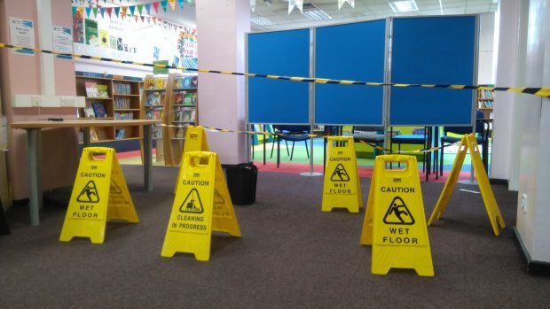 The scene inside Inverness Library last year