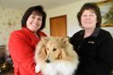 Iona Nicol of Munlochy Animal Aid (right) with 'Callie' while on the left is owner Karen Law.
