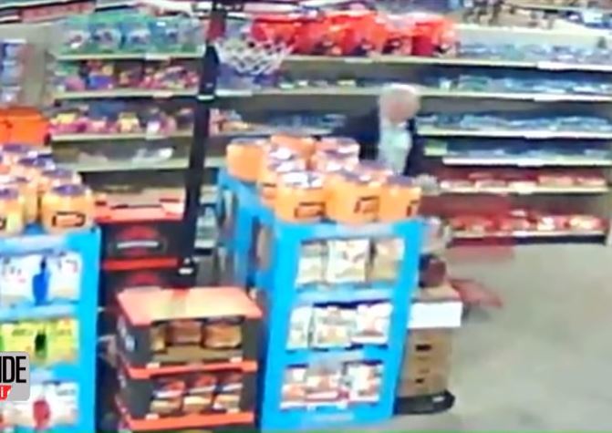 CCTV footage of the nun in the shop