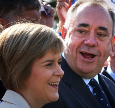 Nicola Sturgeon with former leader Alex Salmond