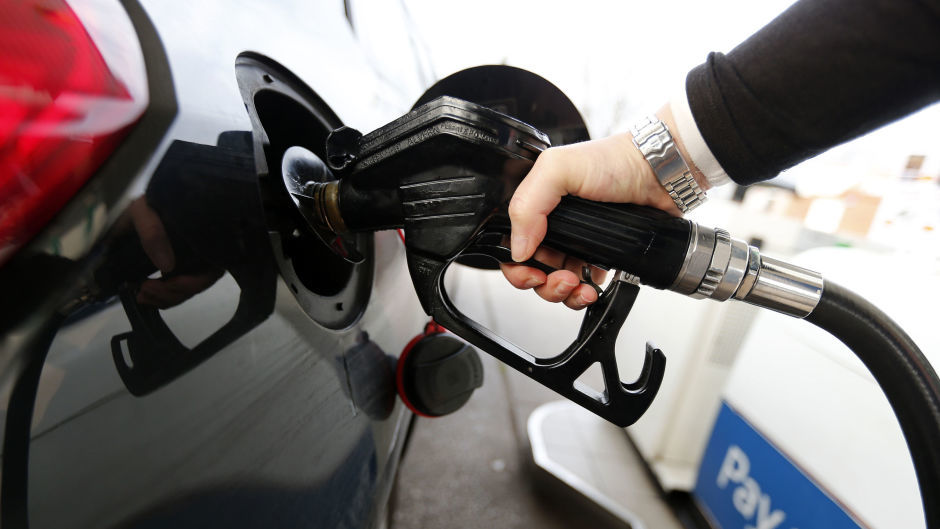 Petrol prices fell slightly in February