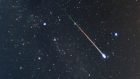 A Perseid shooting star taken during a 2009 meteor shower