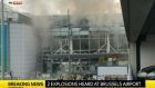A screengrab taken from Sky TV of the scene at Brussels Airport, Belgium, where two explosions have been heard