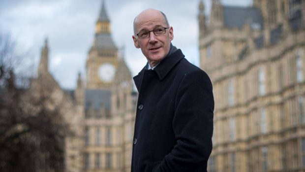 John Swinney outside Westminster