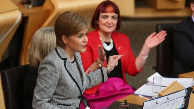 Nicola Sturgeon was pressed on her party's income-tax rate proposals as party leaders clashed at First Minister's Questions for the last time this session