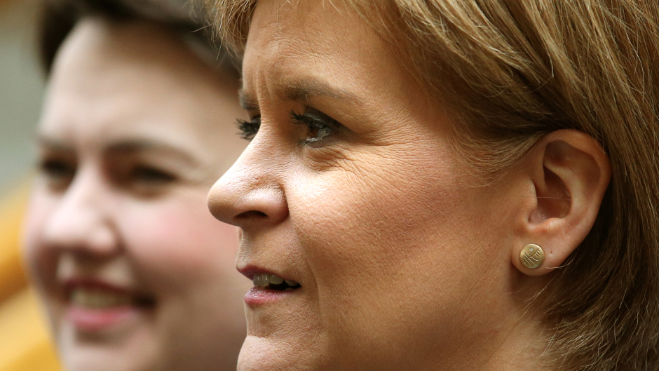 Nicola Sturgeon Ruth Davidson, left, are travelling to opposite ends of the country