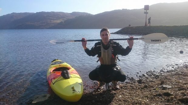 Robbie Munro before he started the kayak