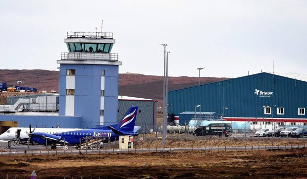 Scatsta Airport in Shetland.
Picture by Jim Irvine.