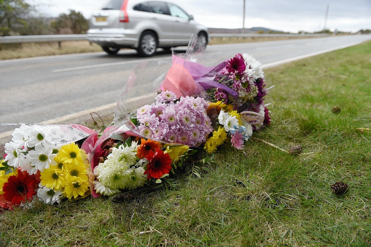 Tributes left at the scene of the crash