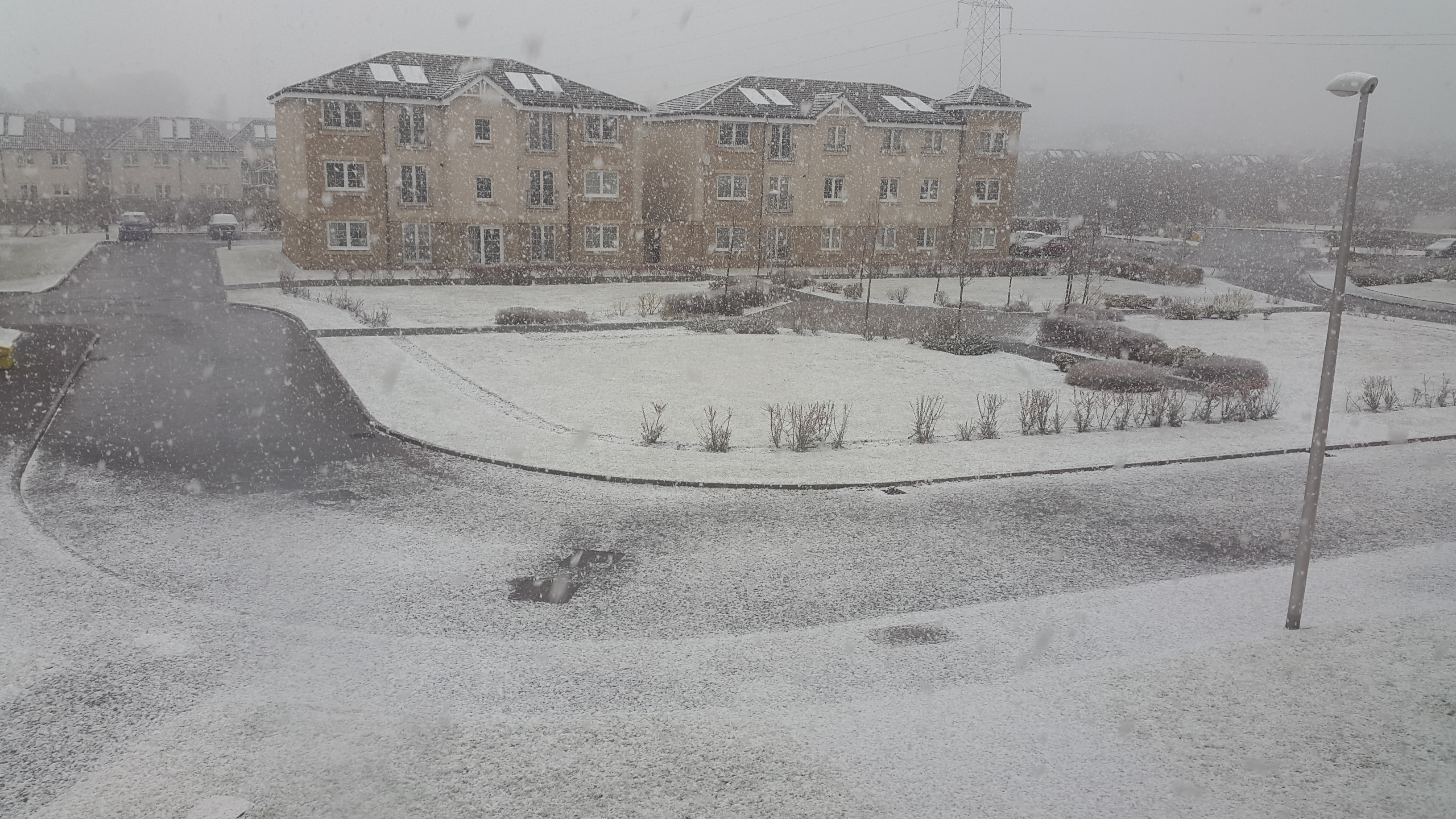 Snow is lying across the north of Scotland, including in this picture in Westhill by Kenny Elrick