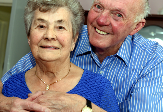 Albert and Alice Slessor who were celebrating their 65th wedding anniversary yesterday