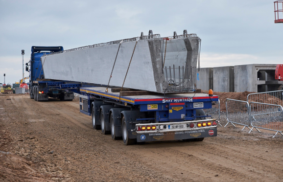 The beams, which will be delivered on special abnormal load trucks