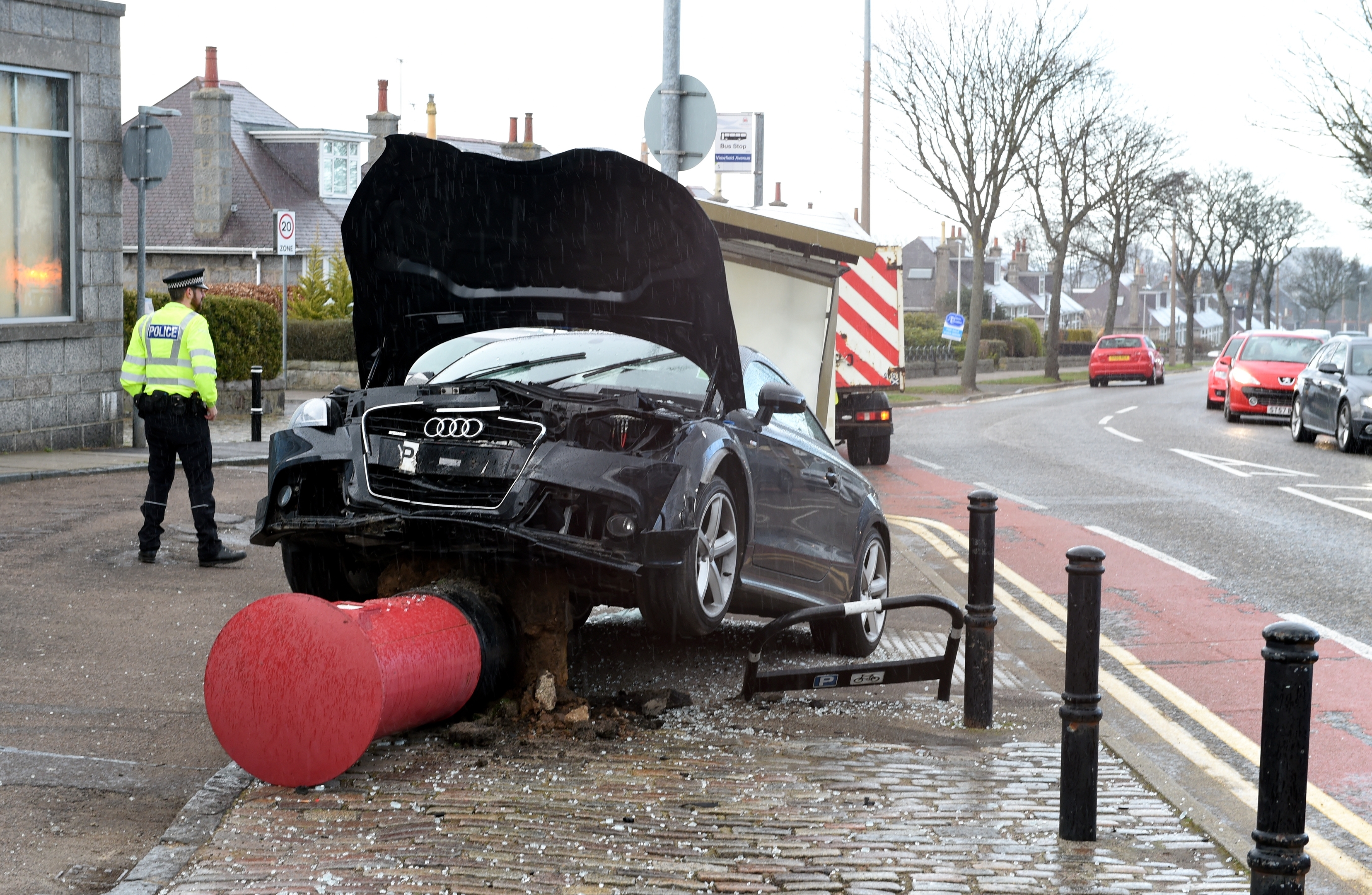 Car crash on Seafield Road