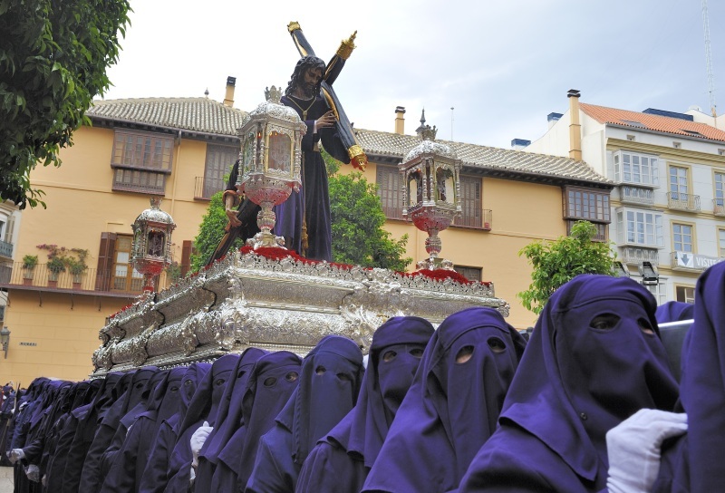 A procession held in Malaga to celebrate Semana Santa