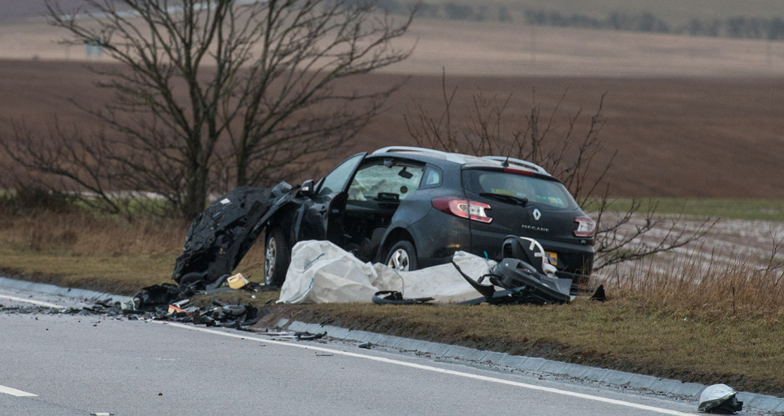 Occupants had to be cut free following the crash on the A90