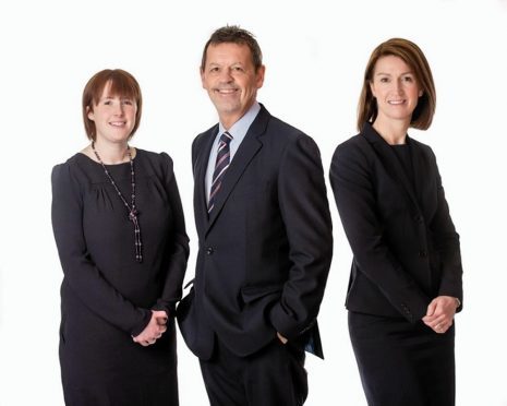 Ashley Simpson, left, with Patience and Buchan partners Iain Patience and Lorna Buchan