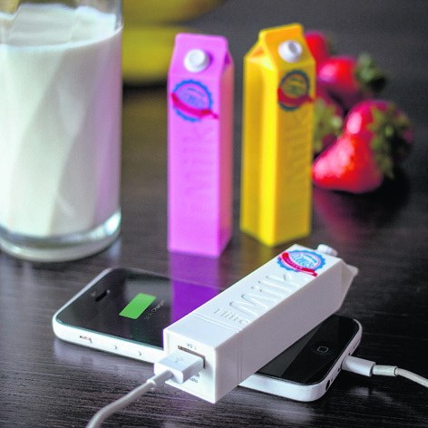 The Long Life Milk Portable Charger comes with battery juice rather than dairy goodness