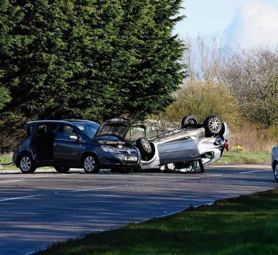 The scene of the collision on the A90