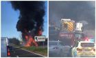 Lorry fire on the A92 near Lochgelly