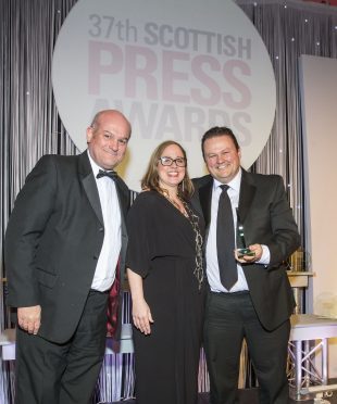Erikka Askeland picking up her award at the Scottish Press Awards 

Copyright Andrew Barr Photography.