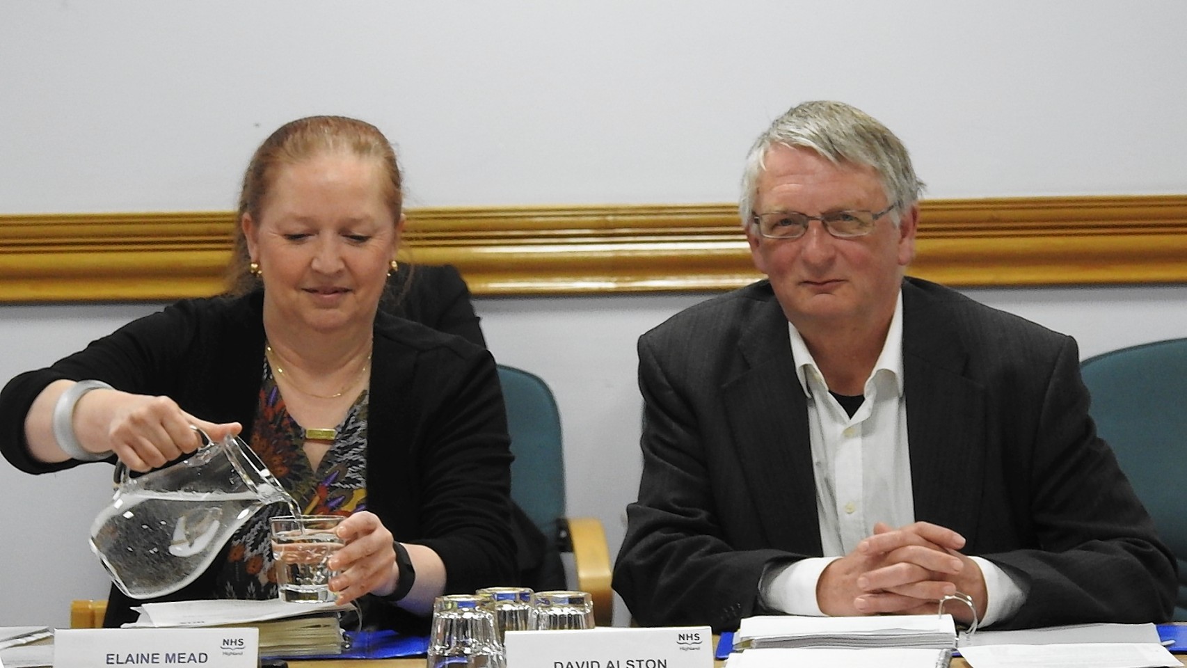 NHS Highland chairman David Alston, alongside chief executive Elaine Mead.