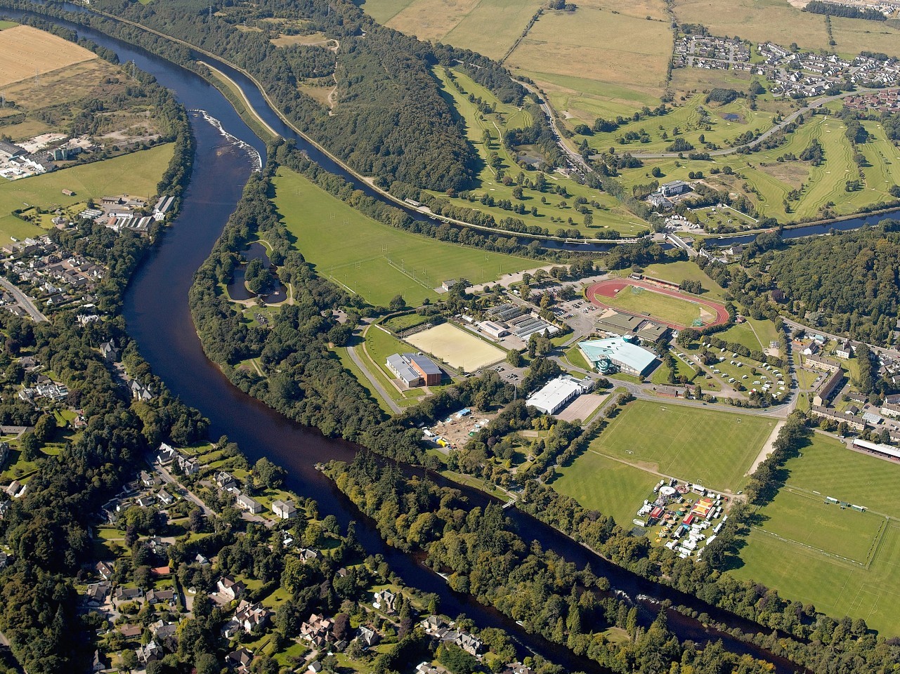 An aerial view of the Bught Park area 